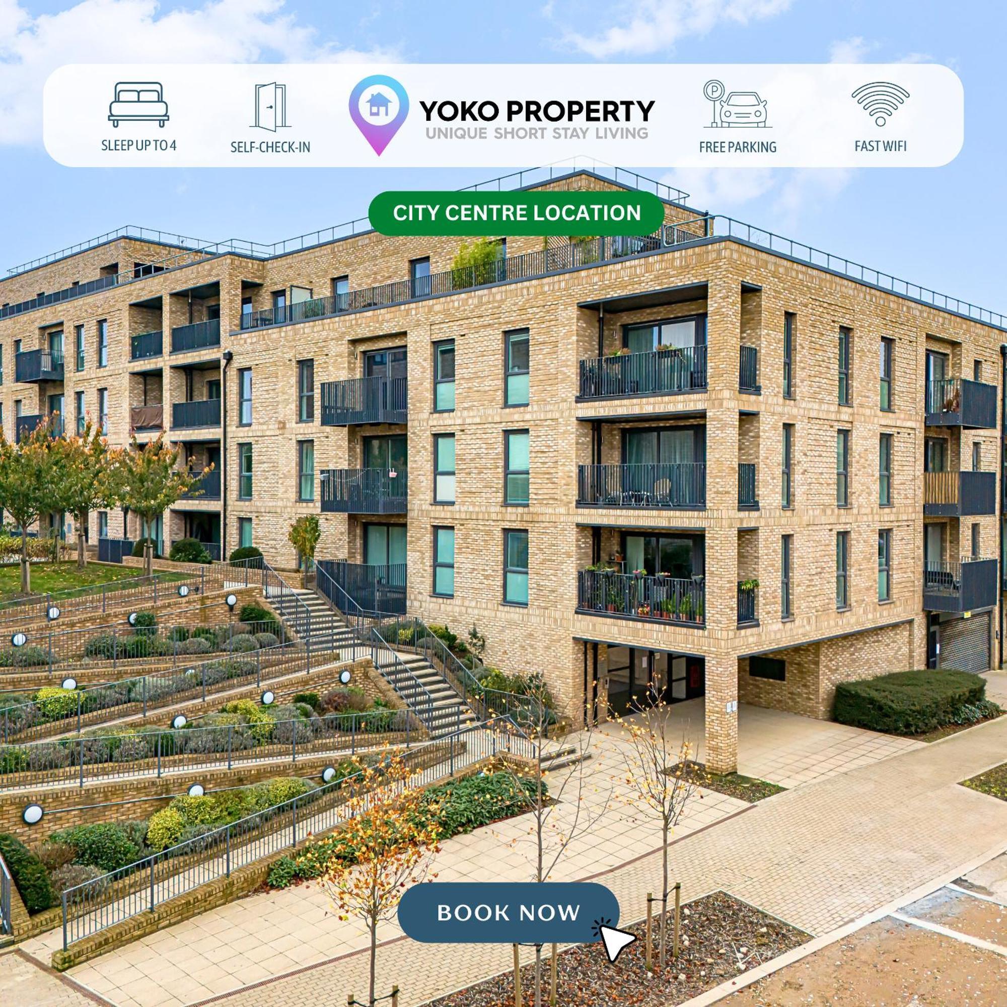 Penthouse Apartment - City Centre - Secure Parking, Balcony, Self-Check-In, Fast Wifi And Smart Tv With Netflix By Yoko Property Милтон-Кейнс Экстерьер фото